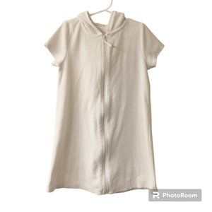 Girl's OP White Short Sleeve Hooded Full Zip Swimsuit Cover Up Size Med 7/8